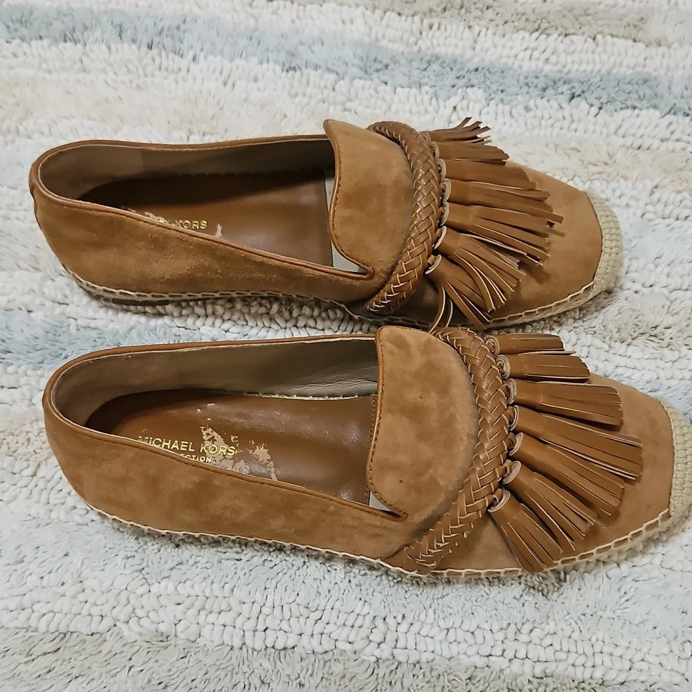 Michael Kors Brown Espadrille Tassel Loafers‎ Size 8